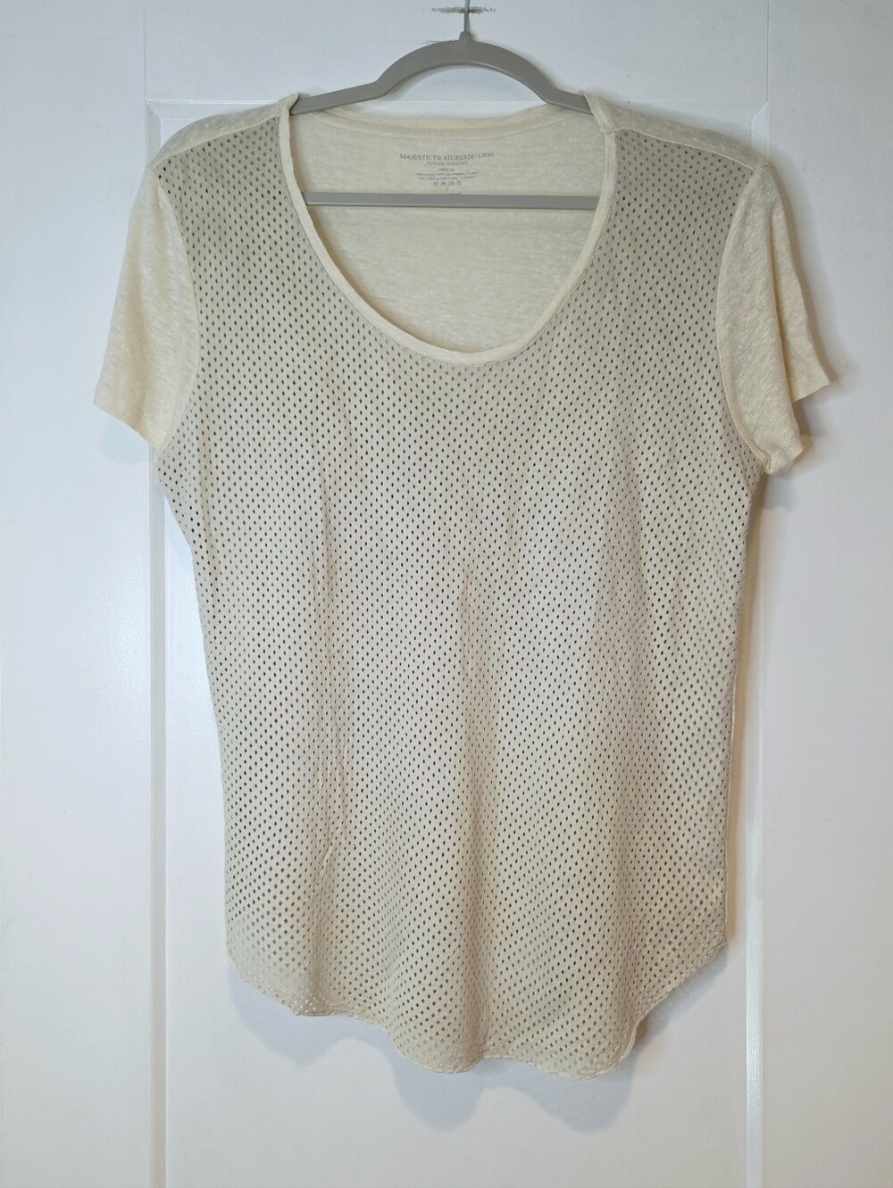 Majestic Filatures Ivory Linen Genuine Leather Perforated Top Size 3 L